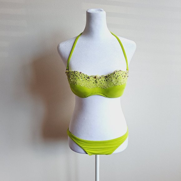 VDP Women's Italian Green Bikini Swimsuit - Picture 1 of 16